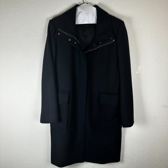 Theory Black Coat | size large | wool blend coat used twice - Picture 7 of 15